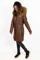 Women's winter leather jacket Teya
